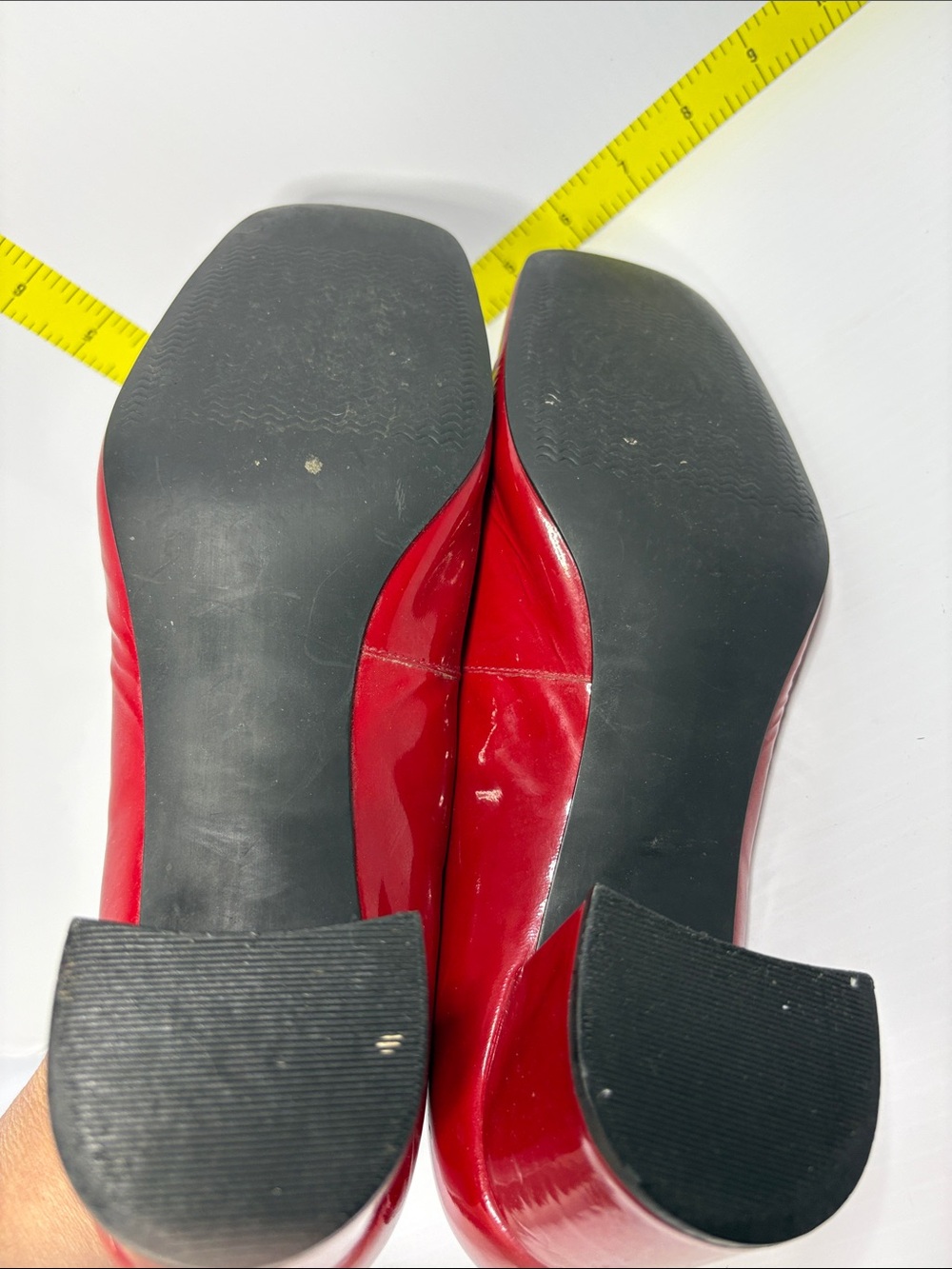 00’s Brass Plum Red Patent Mary Jane Block Heel Pumps Buckle Strap box 25 - Picture 5 of 6